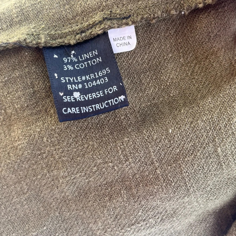 J.O.A. Olive Green Linen Cotton skirt with ties - Picture 8 of 8
